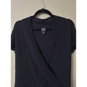 Eileen Fisher Black Wrap-Style Short Sleeve Tunic